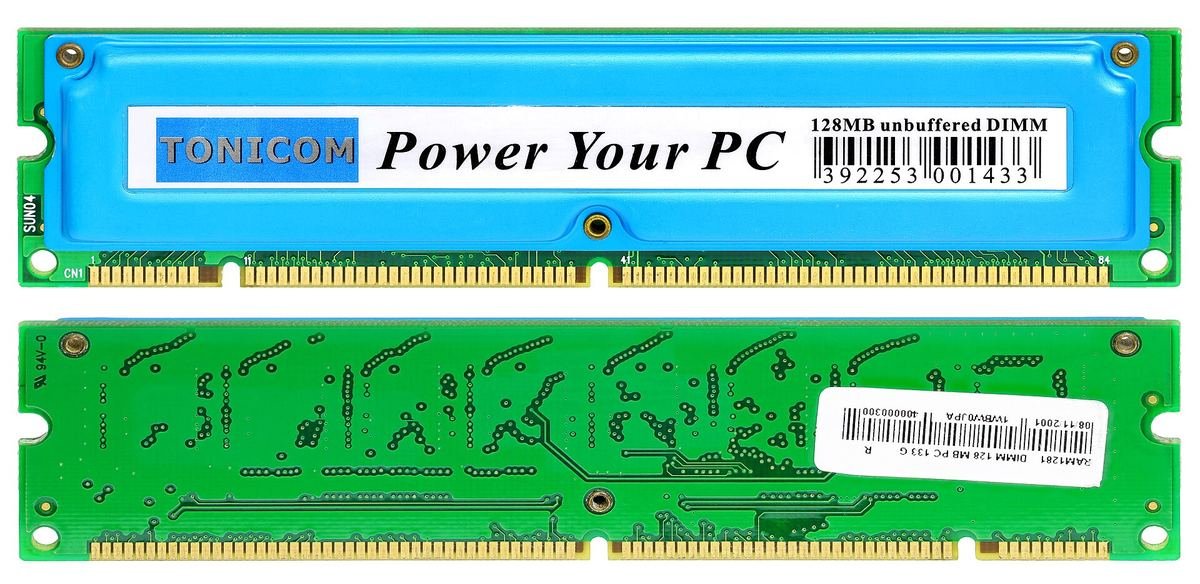 Foto de un módulo SDRAM · 168 pines
